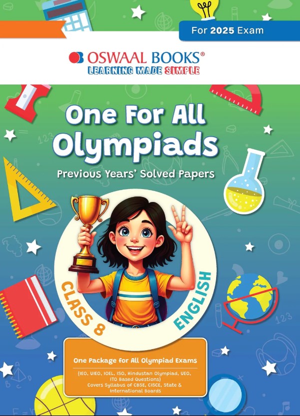 Oswaal One for All Olympiads Chapter-wise Previous Years Solved Papers, Prep-Guide Class 8 English For 2025 Exam